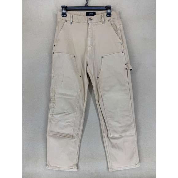 Represent Carpenter Double Knee Pants Tan Workwear Utility Style Mens Size Small